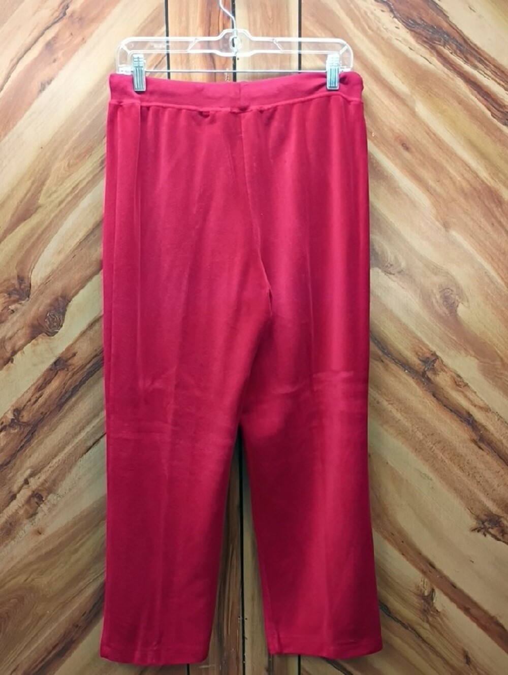 Vintage Mountain Lake Red Velour Hoodie & Drawstring Joggers Set Size M - Picture 5 of 8